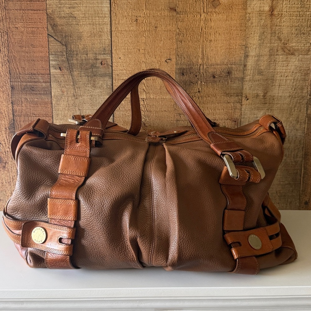 Michael Kors Harness Large Brown Leather Shoulder Bag